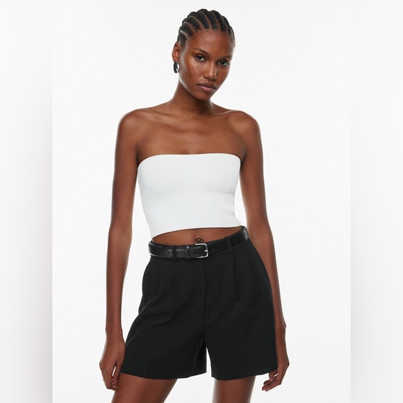 Aritzia Tops - White Sculpt Knit Cropped Tube - Babaton